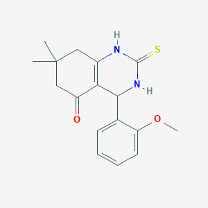 molecular formula C17H20N2O2S B2716931 4-(2-methoxyphenyl)-7,7-dimethyl-2-thioxo-1,2,3,4,7,8-hexahydroquinazolin-5(6H)-one CAS No. 433969-01-8