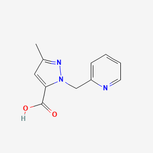 molecular formula C11H11N3O2 B2716935 3-Methyl-1-(pyridin-2-ylmethyl)-1H-pyrazole-5-carboxylic acid CAS No. 1522841-47-9