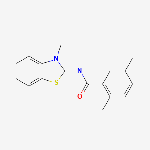 molecular formula C18H18N2OS B2716937 N-(3,4-dimethyl-1,3-benzothiazol-2-ylidene)-2,5-dimethylbenzamide CAS No. 865593-52-8