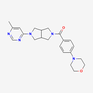 molecular formula C22H27N5O2 B2716940 [2-(6-Methylpyrimidin-4-yl)-1,3,3a,4,6,6a-hexahydropyrrolo[3,4-c]pyrrol-5-yl]-(4-morpholin-4-ylphenyl)methanone CAS No. 2380172-99-4