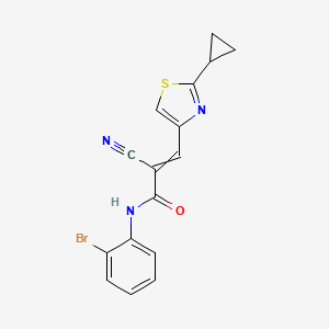N-(2-bromophenyl)-2-cyano-3-(2-cyclopropyl-1,3-thiazol-4-yl)prop-2-enamide