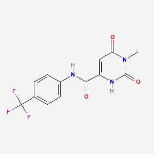 molecular formula C13H10F3N3O3 B2716943 6-hydroxy-1-methyl-2-oxo-N-[4-(trifluoromethyl)phenyl]-1,2-dihydro-4-pyrimidinecarboxamide CAS No. 338774-76-8