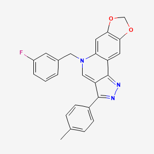 molecular formula C25H18FN3O2 B2716954 5-(3-fluorobenzyl)-3-(p-tolyl)-5H-[1,3]dioxolo[4,5-g]pyrazolo[4,3-c]quinoline CAS No. 902514-91-4