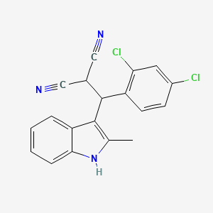 2-((2,4-dichlorophenyl)(2-methyl-1H-indol-3-yl)methyl)malononitrile