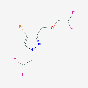 molecular formula C8H9BrF4N2O B2716969 4-bromo-3-[(2,2-difluoroethoxy)methyl]-1-(2,2-difluoroethyl)-1H-pyrazole CAS No. 1856097-91-0