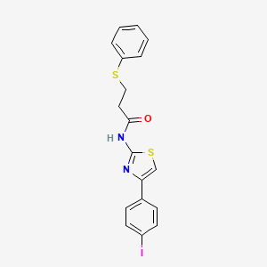molecular formula C18H15IN2OS2 B2716983 N-(4-(4-iodophenyl)thiazol-2-yl)-3-(phenylthio)propanamide CAS No. 477545-14-5