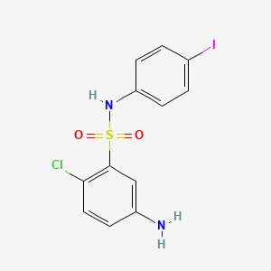 molecular formula C12H10ClIN2O2S B2716988 5-amino-2-chloro-N-(4-iodophenyl)benzene-1-sulfonamide CAS No. 380431-60-7