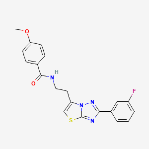 N-(2-(2-(3-fluorophenyl)thiazolo[3,2-b][1,2,4]triazol-6-yl)ethyl)-4-methoxybenzamide