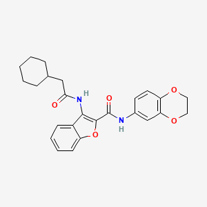 3-(2-cyclohexylacetamido)-N-(2,3-dihydrobenzo[b][1,4]dioxin-6-yl)benzofuran-2-carboxamide