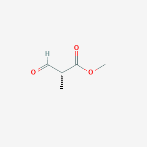 molecular formula C5H8O3 B2716997 Propanoic acid, 2-methyl-3-oxo-, methyl ester, (R)- CAS No. 159910-07-3