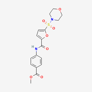molecular formula C17H18N2O7S B2717011 甲基 4-(5-(吗啉磺酰氨基)呋喃-2-基甲酰胺基)苯甲酸酯 CAS No. 1171525-23-7