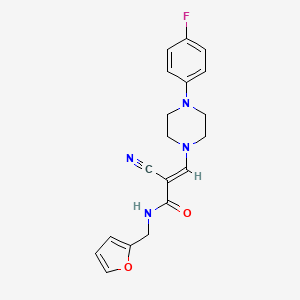 molecular formula C19H19FN4O2 B2717015 (E)-2-cyano-3-(4-(4-fluorophenyl)piperazin-1-yl)-N-(furan-2-ylmethyl)acrylamide CAS No. 885181-68-0
