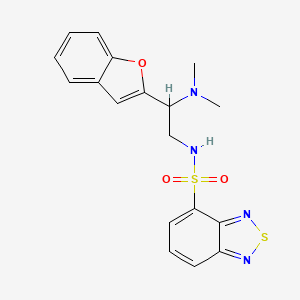 molecular formula C18H18N4O3S2 B2717020 N-(2-(benzofuran-2-yl)-2-(dimethylamino)ethyl)benzo[c][1,2,5]thiadiazole-4-sulfonamide CAS No. 2034466-81-2