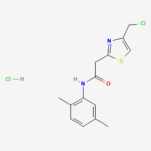 molecular formula C14H16Cl2N2OS B2717021 2-[4-(chloromethyl)-1,3-thiazol-2-yl]-N-(2,5-dimethylphenyl)acetamide hydrochloride CAS No. 2126160-19-6