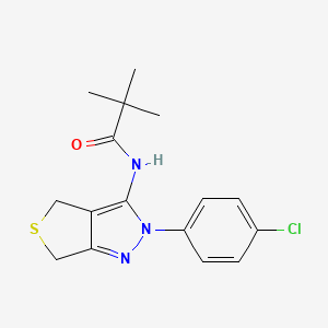 molecular formula C16H18ClN3OS B2717051 N-(2-(4-chlorophenyl)-4,6-dihydro-2H-thieno[3,4-c]pyrazol-3-yl)pivalamide CAS No. 392252-88-9