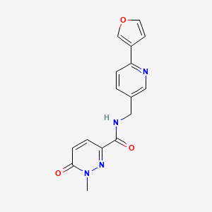 molecular formula C16H14N4O3 B2717055 N-((6-(furan-3-yl)pyridin-3-yl)methyl)-1-methyl-6-oxo-1,6-dihydropyridazine-3-carboxamide CAS No. 2034226-85-0