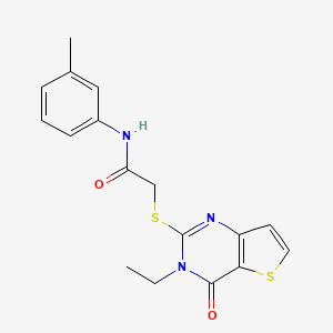 2-((3-ethyl-4-oxo-3,4-dihydrothieno[3,2-d]pyrimidin-2-yl)thio)-N-(m-tolyl)acetamide