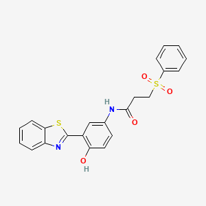 molecular formula C22H18N2O4S2 B2717058 N-(3-(benzo[d]thiazol-2-yl)-4-hydroxyphenyl)-3-(phenylsulfonyl)propanamide CAS No. 868675-78-9