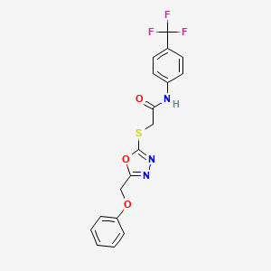 2-((5-(phenoxymethyl)-1,3,4-oxadiazol-2-yl)thio)-N-(4-(trifluoromethyl)phenyl)acetamide