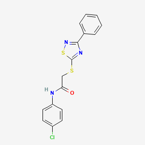 molecular formula C16H12ClN3OS2 B2717067 N-(4-chlorophenyl)-2-[(3-phenyl-1,2,4-thiadiazol-5-yl)sulfanyl]acetamide CAS No. 864856-05-3