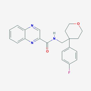 N-{[4-(4-fluorophenyl)oxan-4-yl]methyl}quinoxaline-2-carboxamide