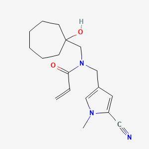 N-[(5-Cyano-1-methylpyrrol-3-yl)methyl]-N-[(1-hydroxycycloheptyl)methyl]prop-2-enamide