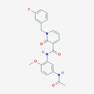molecular formula C22H20FN3O4 B2717079 N-(5-acetamido-2-methoxyphenyl)-1-(3-fluorobenzyl)-2-oxo-1,2-dihydropyridine-3-carboxamide CAS No. 1005298-07-6