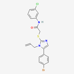 molecular formula C20H17BrClN3OS B2717080 2-((1-allyl-5-(4-bromophenyl)-1H-imidazol-2-yl)thio)-N-(3-chlorophenyl)acetamide CAS No. 1207011-81-1