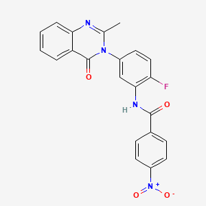 molecular formula C22H15FN4O4 B2717089 N-(2-fluoro-5-(2-methyl-4-oxoquinazolin-3(4H)-yl)phenyl)-4-nitrobenzamide CAS No. 899969-53-0