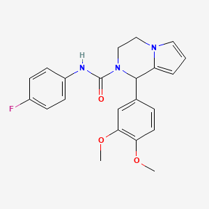 molecular formula C22H22FN3O3 B2717095 1-(3,4-dimethoxyphenyl)-N-(4-fluorophenyl)-3,4-dihydropyrrolo[1,2-a]pyrazine-2(1H)-carboxamide CAS No. 899750-62-0