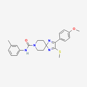 molecular formula C23H26N4O2S B2717099 2-(4-methoxyphenyl)-3-(methylthio)-N-(m-tolyl)-1,4,8-triazaspiro[4.5]deca-1,3-diene-8-carboxamide CAS No. 894884-06-1