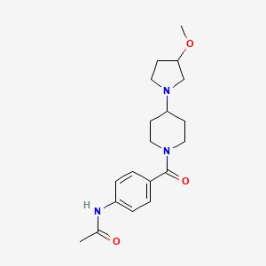 molecular formula C19H27N3O3 B2717102 N-(4-(4-(3-methoxypyrrolidin-1-yl)piperidine-1-carbonyl)phenyl)acetamide CAS No. 2310154-44-8