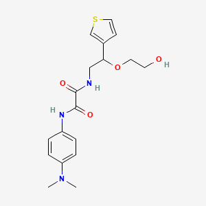 molecular formula C18H23N3O4S B2717105 N1-(4-(二甲胺基)苯基)-N2-(2-(2-羟基乙氧基)-2-(噻吩-3-基)乙基)草酰胺 CAS No. 2034366-90-8