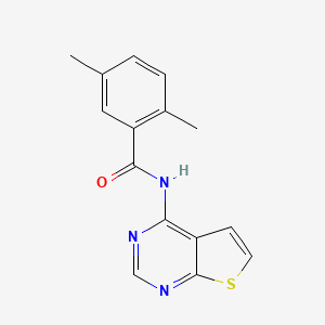 molecular formula C15H13N3OS B2717117 2,5-dimethyl-N-(thieno[2,3-d]pyrimidin-4-yl)benzamide CAS No. 1004223-73-7