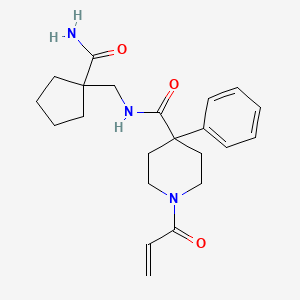molecular formula C22H29N3O3 B2717118 N-[(1-Carbamoylcyclopentyl)methyl]-4-phenyl-1-prop-2-enoylpiperidine-4-carboxamide CAS No. 2198160-87-9
