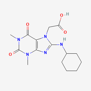 molecular formula C15H21N5O4 B2717127 2-[8-(Cyclohexylamino)-1,3-dimethyl-2,6-dioxopurin-7-yl]acetic acid CAS No. 876891-30-4