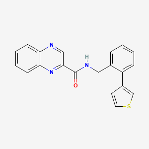 N-(2-(thiophen-3-yl)benzyl)quinoxaline-2-carboxamide