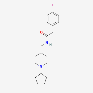 molecular formula C19H27FN2O B2717156 N-((1-环戊基哌啶-4-基)甲基)-2-(4-氟苯基)乙酰胺 CAS No. 954020-20-3