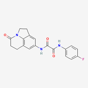 molecular formula C19H16FN3O3 B2717157 N1-(4-fluorophenyl)-N2-(4-oxo-2,4,5,6-tetrahydro-1H-pyrrolo[3,2,1-ij]quinolin-8-yl)oxalamide CAS No. 898419-15-3