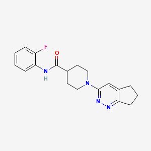 molecular formula C19H21FN4O B2717170 1-{5H,6H,7H-环戊[c]吡啶并[3-yl}-N-(2-氟苯基)哌啶-4-甲酰胺 CAS No. 2097892-78-7