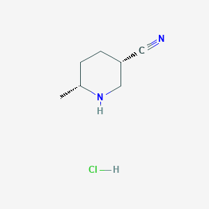 molecular formula C7H13ClN2 B2717172 cis-6-Methyl-piperidine-3-carbonitrile hcl CAS No. 1374653-08-3; 2204193-64-4