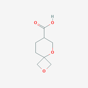 molecular formula C8H12O4 B2717179 2,5-Dioxaspiro[3.5]nonane-7-carboxylic acid CAS No. 2567495-56-9