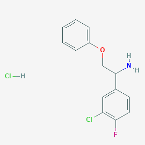 1-(3-Chloro-4-fluorophenyl)-2-phenoxyethanamine;hydrochloride