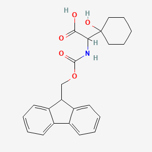 molecular formula C23H25NO5 B2717187 2-({[(9H-fluoren-9-yl)methoxy]carbonyl}amino)-2-(1-hydroxycyclohexyl)acetic acid CAS No. 2230804-09-6