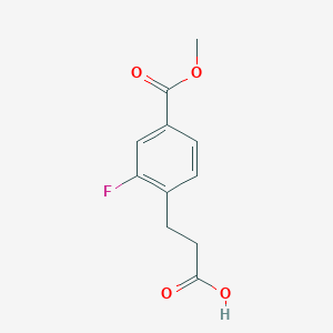 molecular formula C11H11FO4 B2717197 Benzenepropanoic acid, 2-fluoro-4-(methoxycarbonyl)- CAS No. 948840-09-3