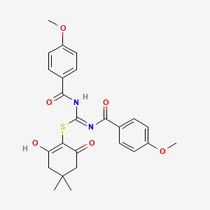 (2-hydroxy-4,4-dimethyl-6-oxocyclohexen-1-yl) N,N'-bis(4-methoxybenzoyl)carbamimidothioate