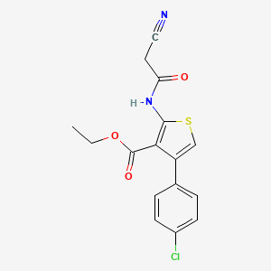 molecular formula C16H13ClN2O3S B2717205 Ethyl 4-(4-chlorophenyl)-2-[(cyanoacetyl)amino]thiophene-3-carboxylate CAS No. 547706-71-8