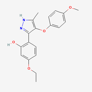 molecular formula C19H20N2O4 B2717210 5-ethoxy-2-[4-(4-methoxyphenoxy)-5-methyl-1H-pyrazol-3-yl]phenol CAS No. 909863-01-0