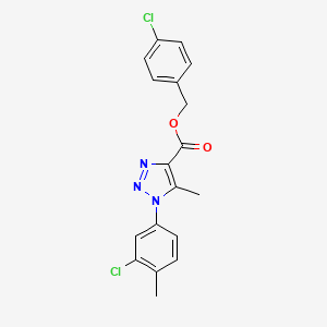 molecular formula C18H15Cl2N3O2 B2717215 4-氯苄基1-(3-氯-4-甲基苯基)-5-甲基-1H-1,2,3-三唑-4-羧酸酯 CAS No. 946294-43-5