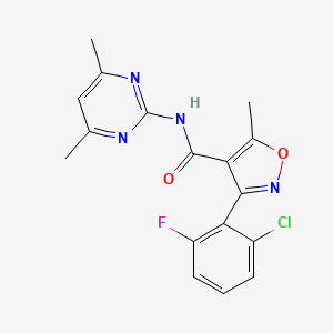molecular formula C17H14ClFN4O2 B2717218 N-(4,6-Dimethylpyrimidin-2-YL)(3-(6-chloro-2-fluorophenyl)-5-methylisoxazol-4-YL)formamide CAS No. 1024580-12-8